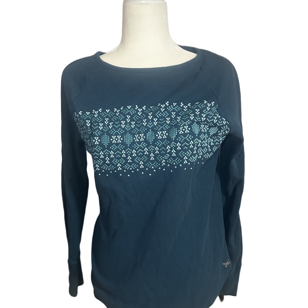 Eddie Bauer Women's XL Teal
Waffle Knit Thermal Long
Sleeve Top